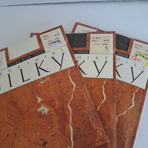 Size 3 Control Top Sheer Lycra Silky Stocking pantyhose reinforced Toe